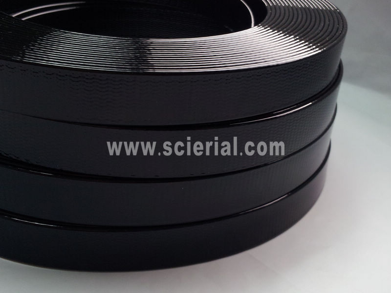 black plastic coated webbing, synthetic coated webbing