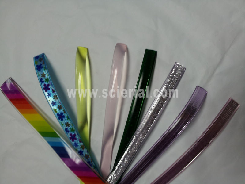 clear pvc strap for sandal upper/vamp, pvc strip, clear PVC strap with foil tape inside